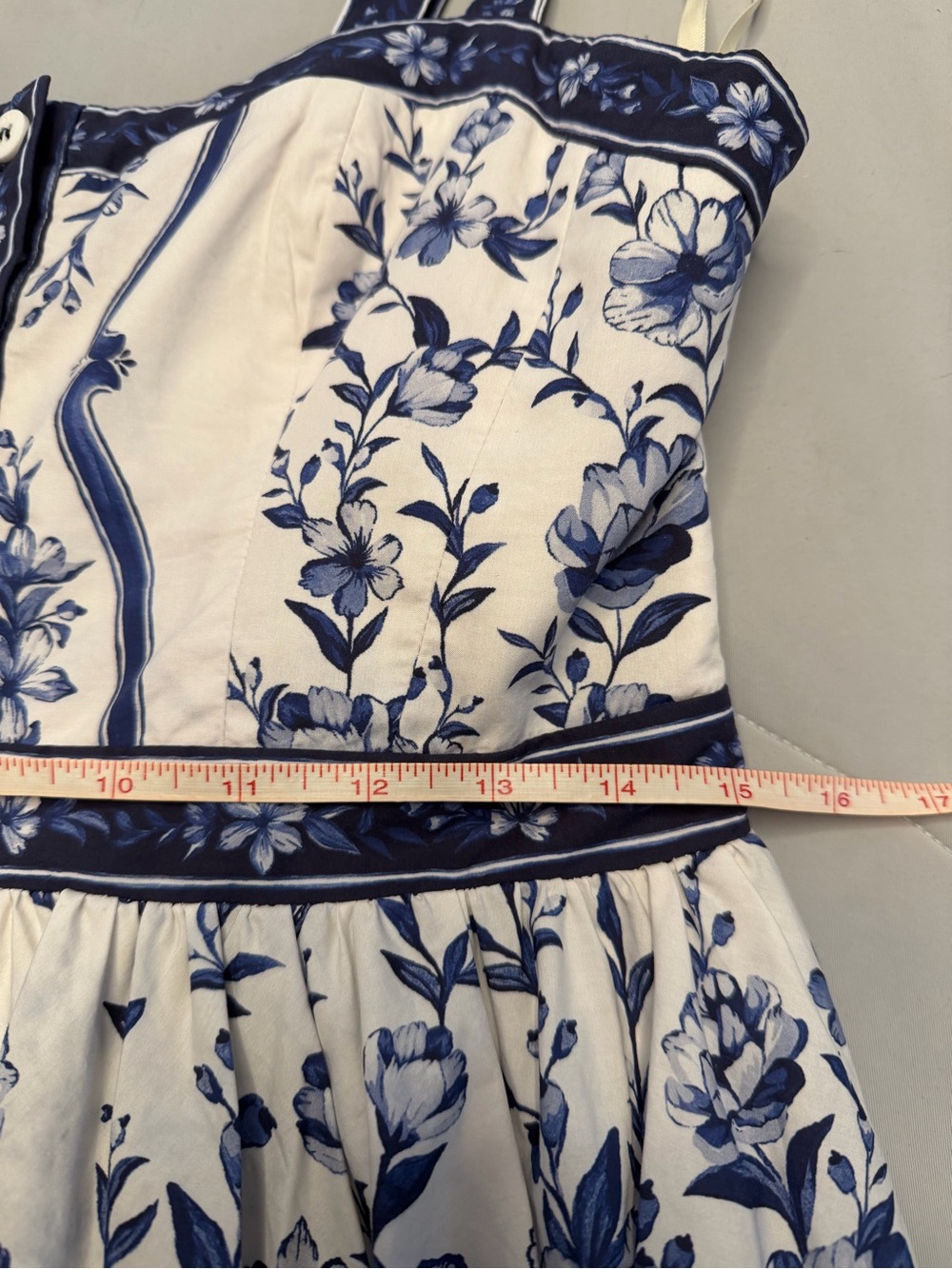 BNWT Off-White Porcelain Garden Buttoned Mini Dress size large - Picture 12 of 14